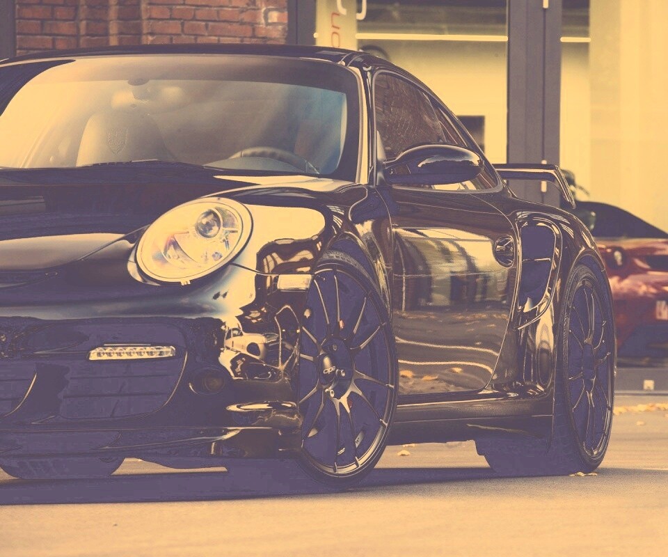 Порш на улице обои