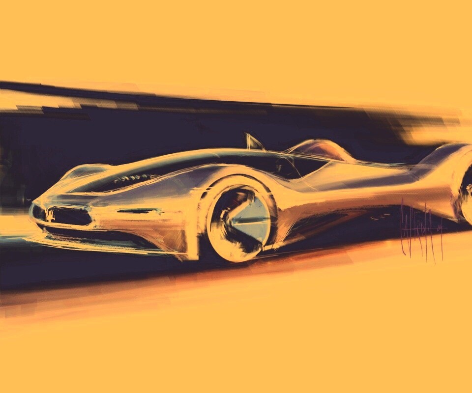 Эскиз Мазерати Birdcage обои