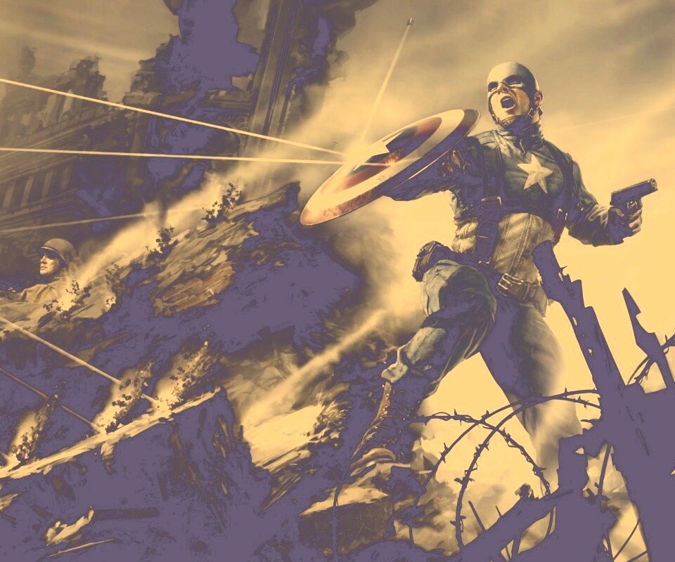 Капитан Америка на баррикадах обои