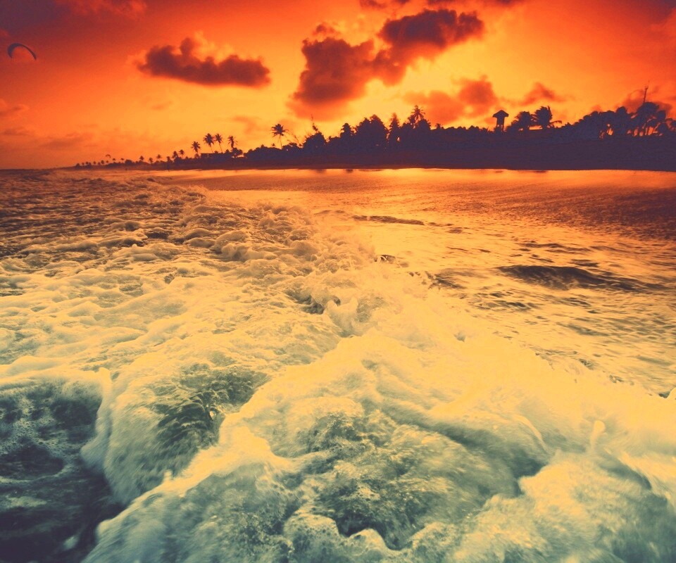 Огненный пляж обои