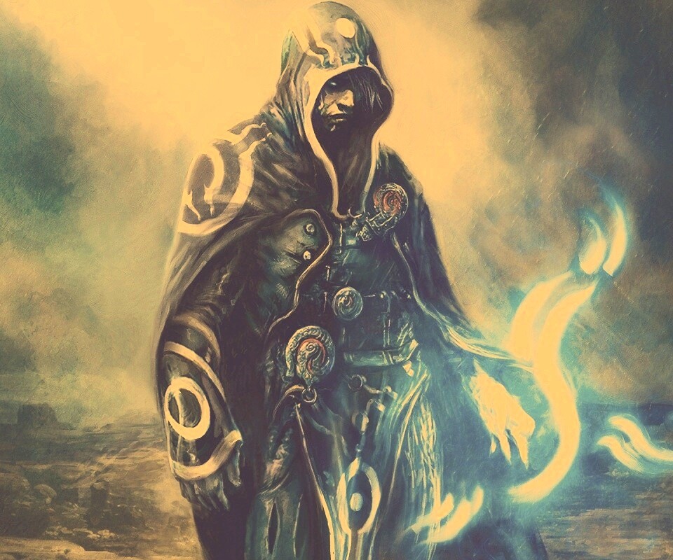 Темный маг в плаще-накидке обои