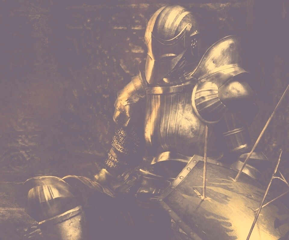 Поверженный рыцарь в доспехах обои