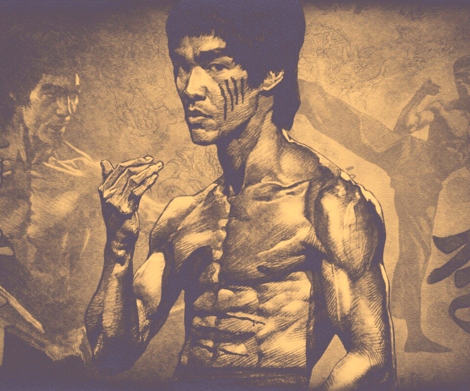 Портрет Брюса Ли обои