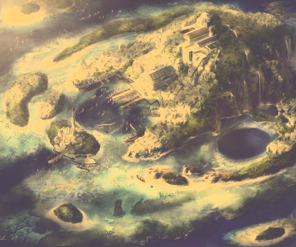 Город на острове обои