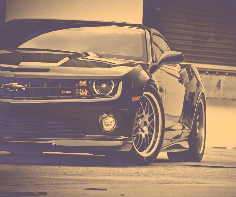 Черный шевроле обои