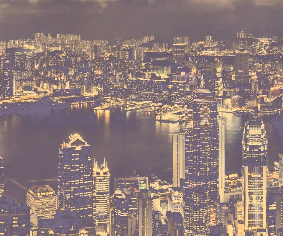 Небоскребы ночью обои