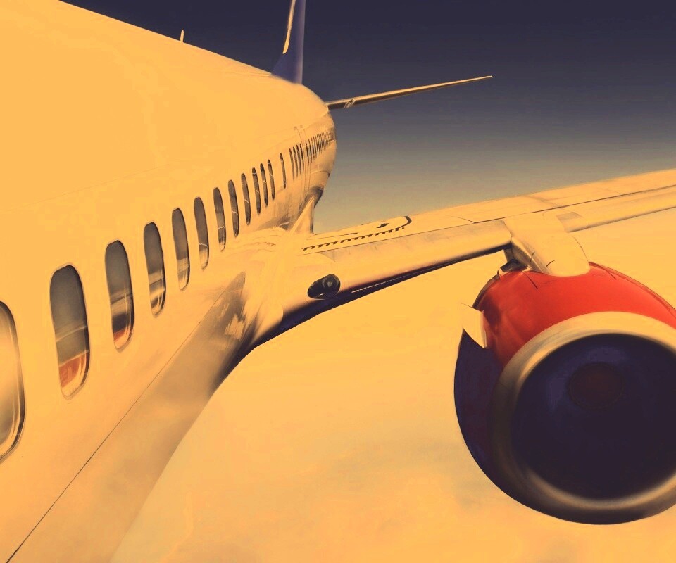 Вид на борт самолёта обои