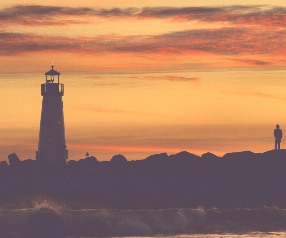 Вечерний маяк обои