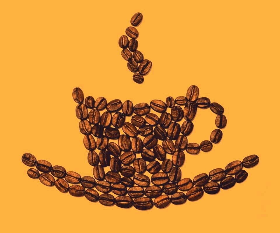 Картина из кофейных зёрен обои