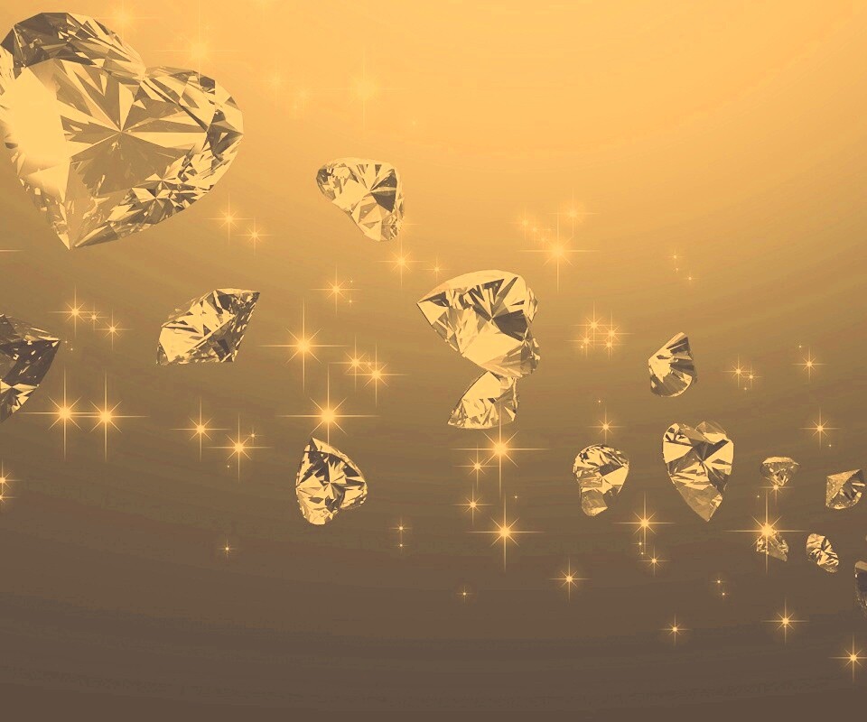 Бриллиантовые сердца обои