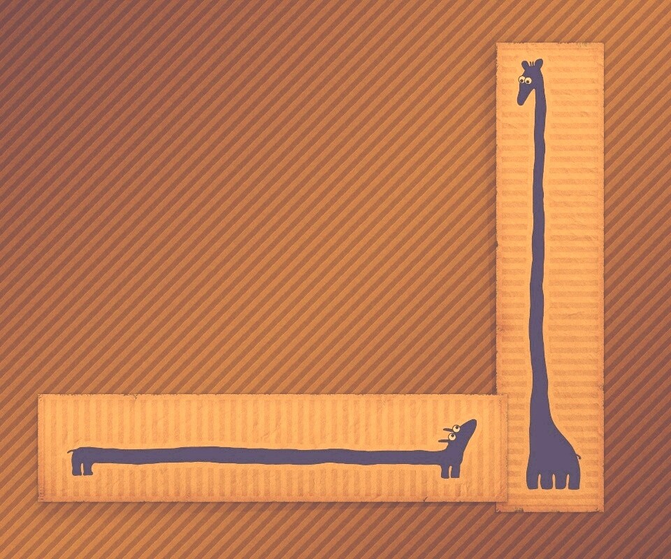 Жираф и такса обои