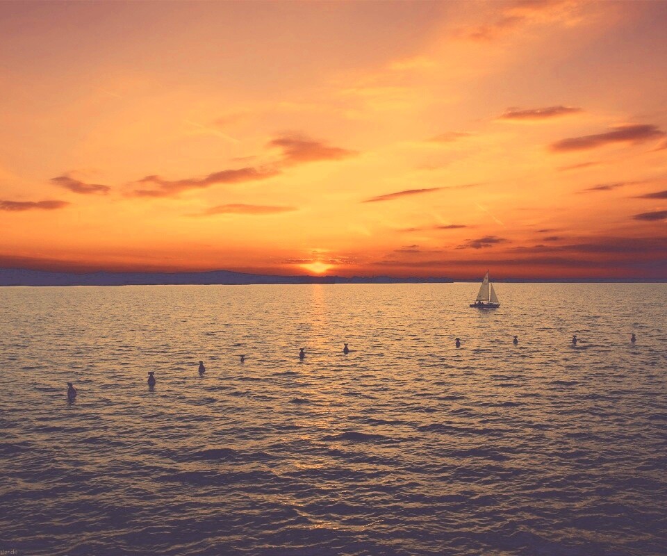 Морской закат обои