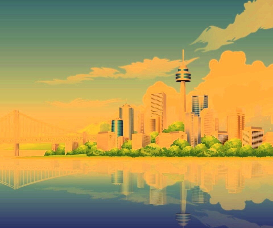 Рисунок города обои