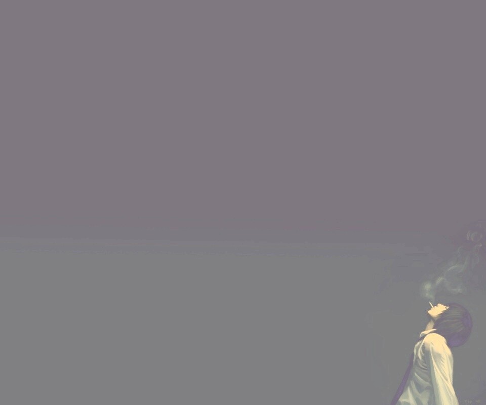 Курящий в углу обои