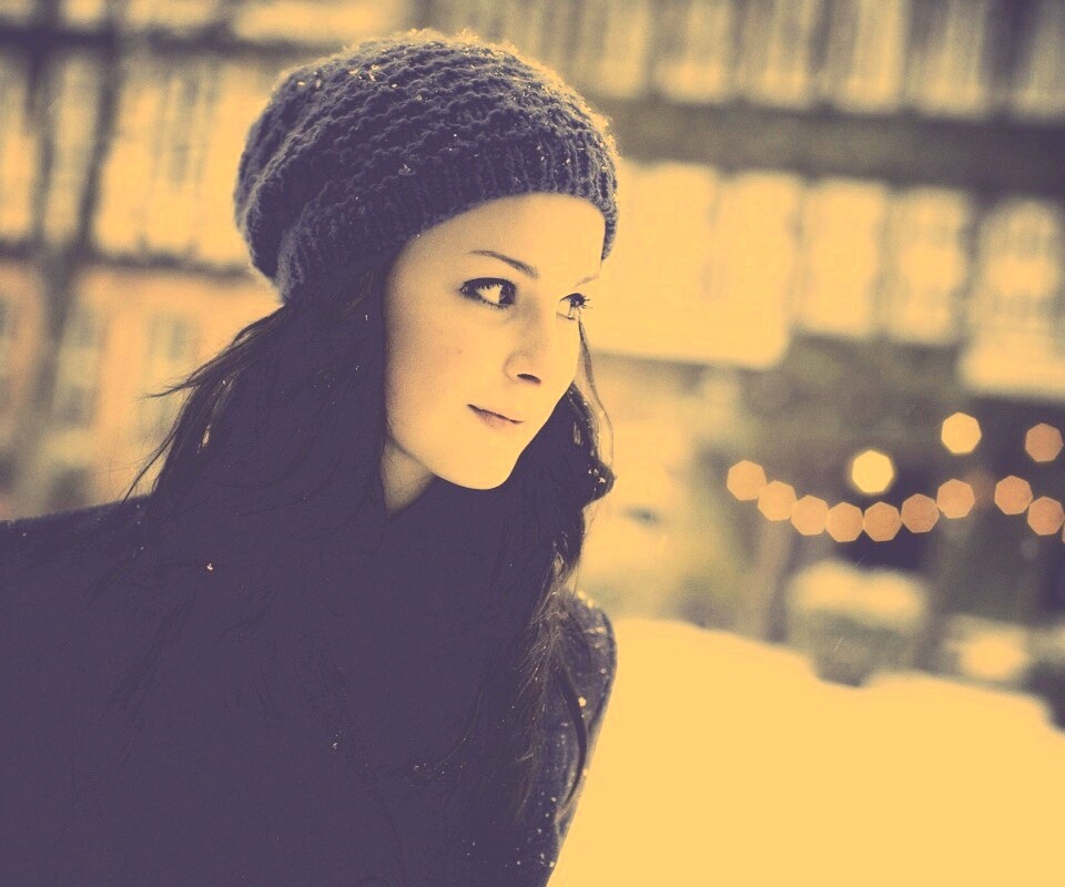 Девушка зимой обои