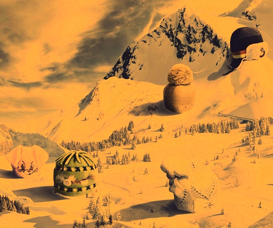 Прикольные шапки на горных вершинах обои