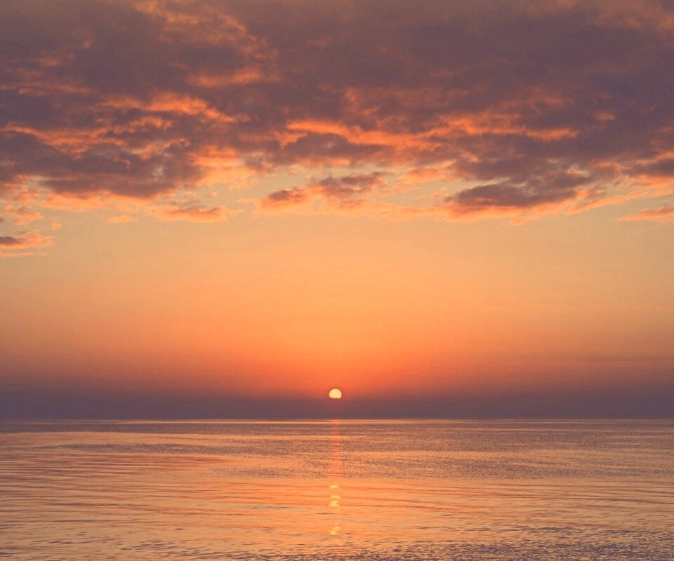 Багровый закат обои