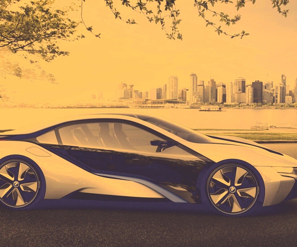 Концепт БМВ на берегу озера обои