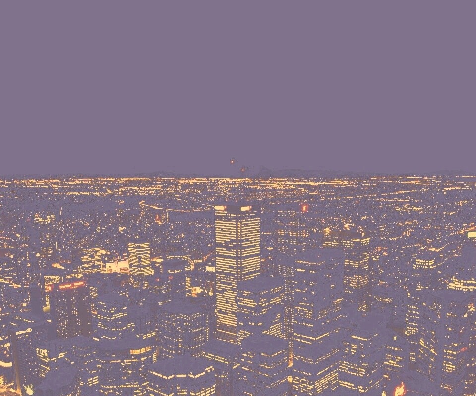 Вид на здания ночного города обои