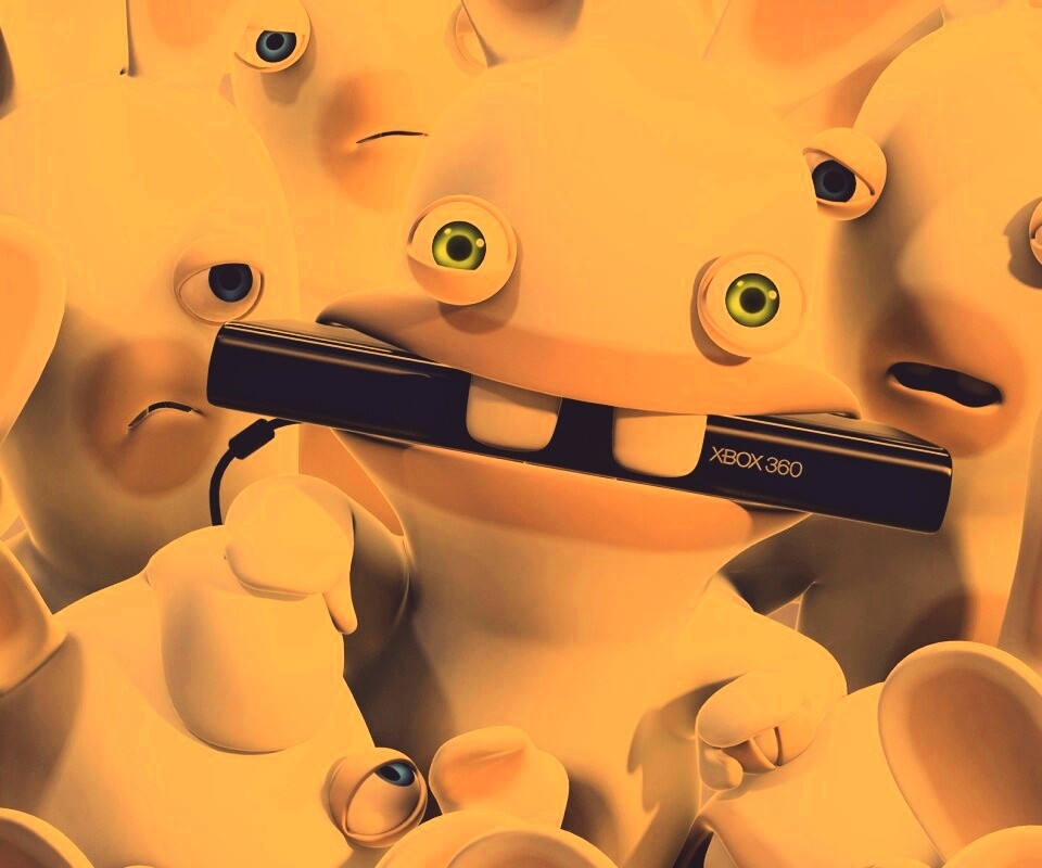 Кролик грызет кинект обои