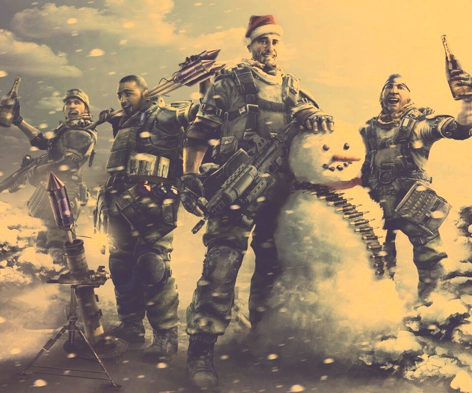 Новый год в шутере обои