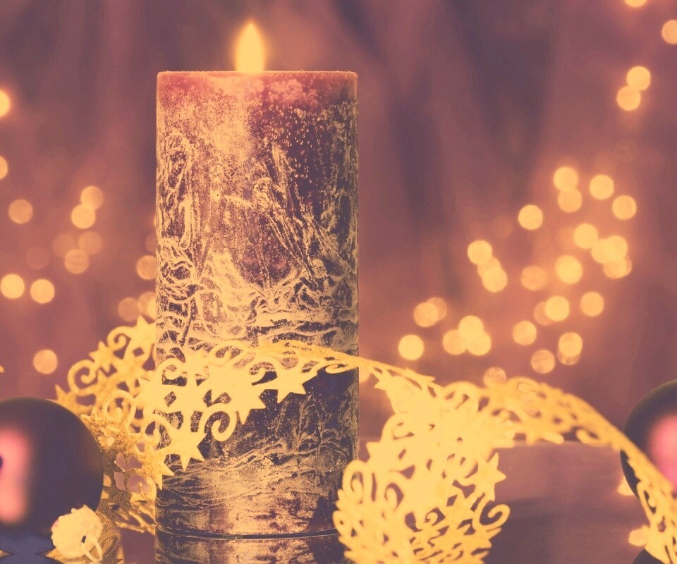 Новогодняя свеча обои