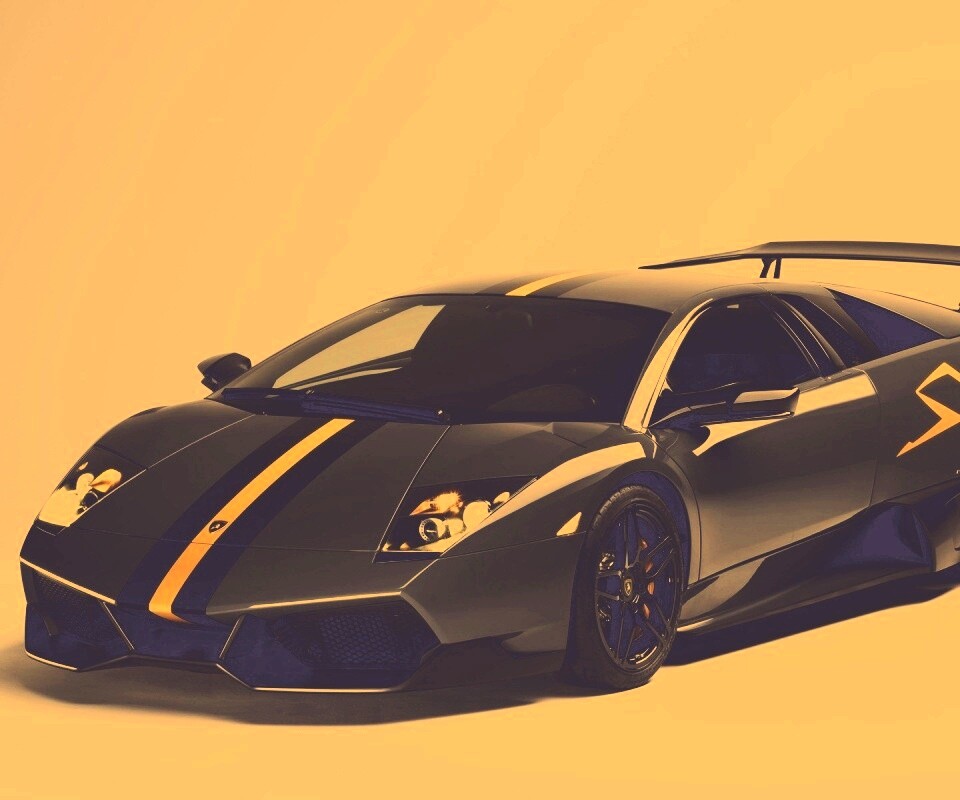 Черная Ламборджини обои