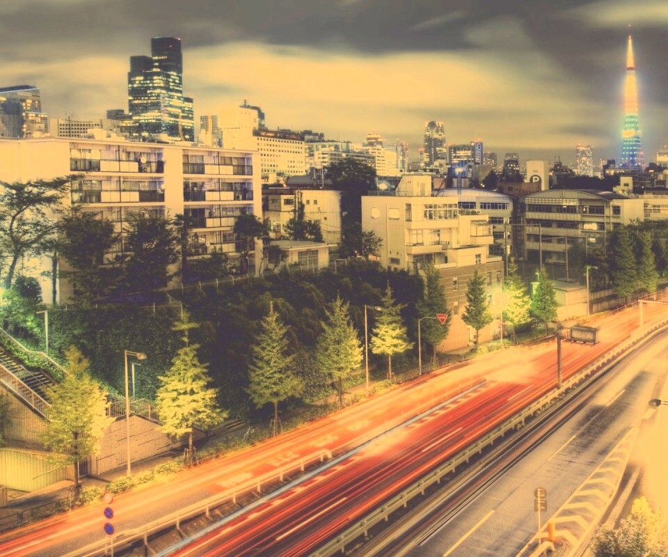 Светящийся город обои