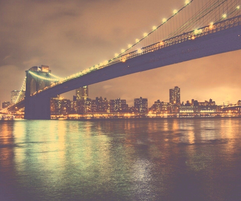 Мост в огнях обои