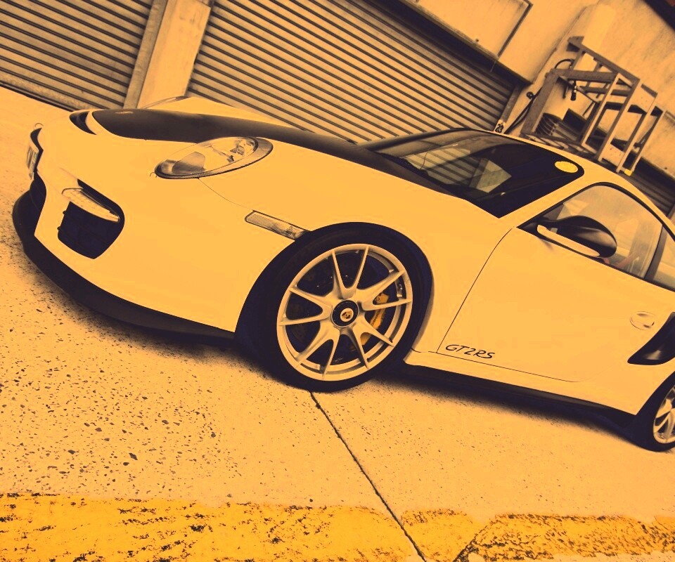 Белый порше обои