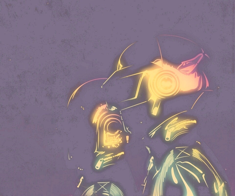 Яркий скетч Daft Punk обои