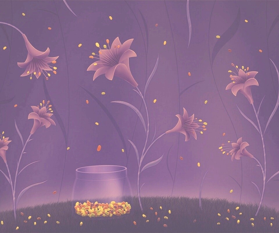 Волшебные цветы и конфетки обои