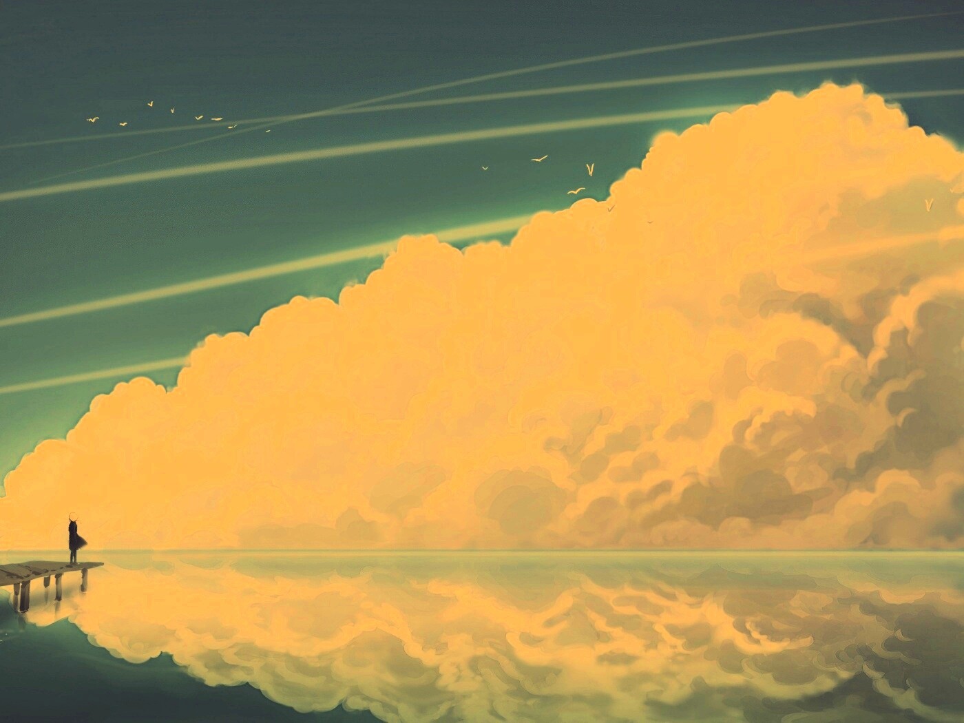 Облако на горизонте обои