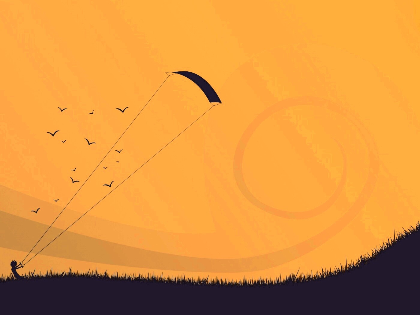 Запуск воздушного змея обои