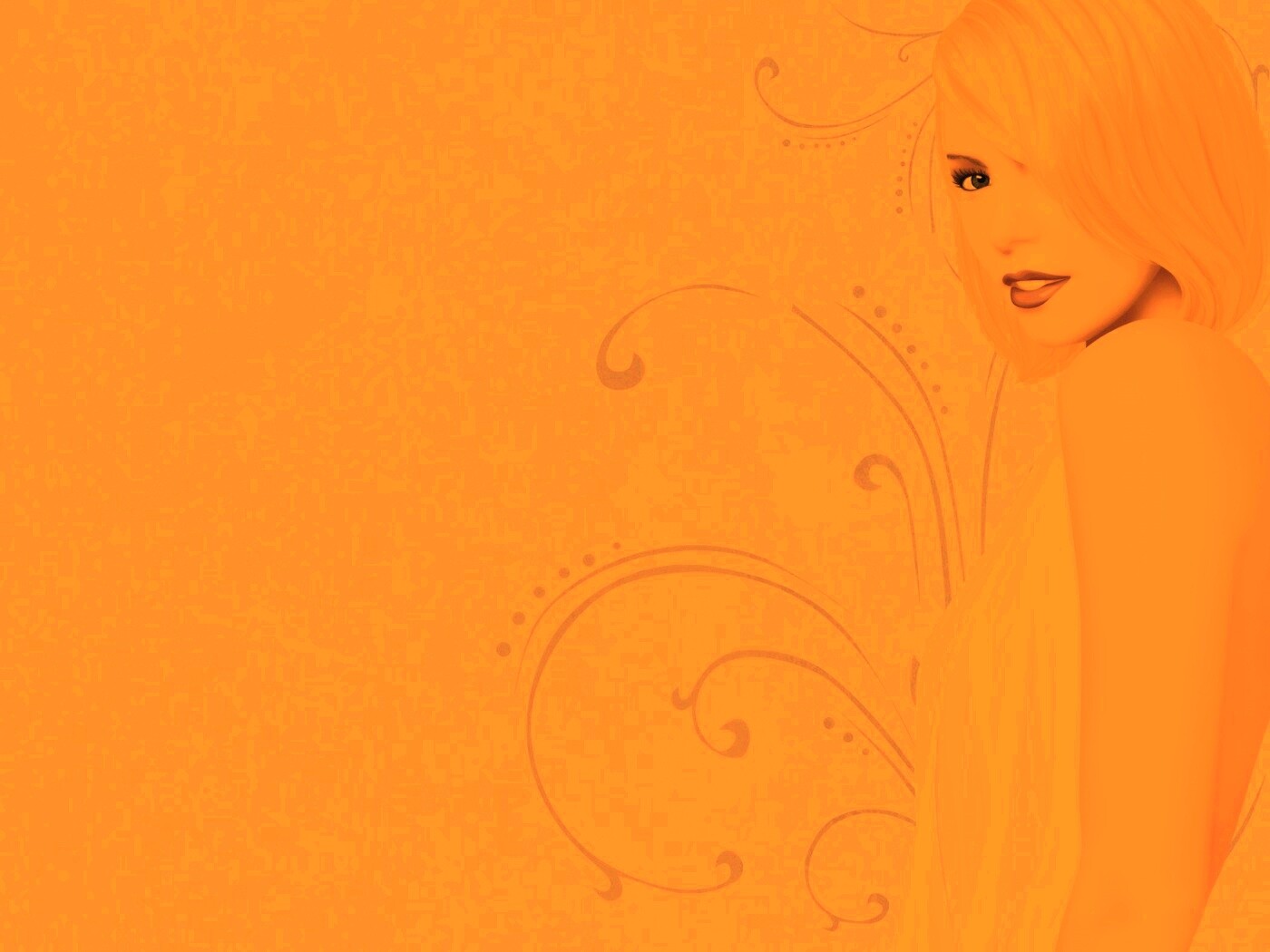 Нарисованная блондинка обои