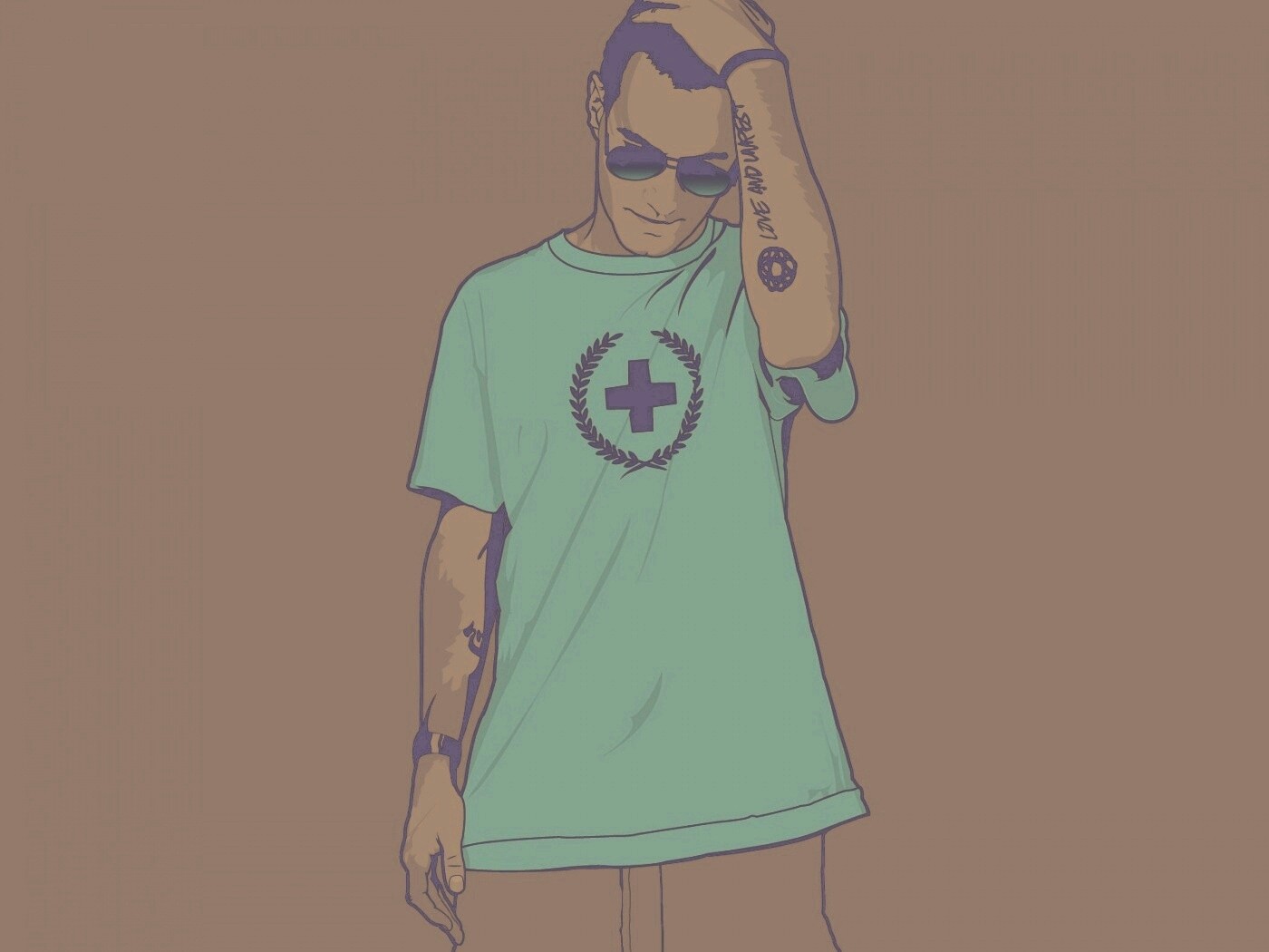 Парень в голубой футболке обои