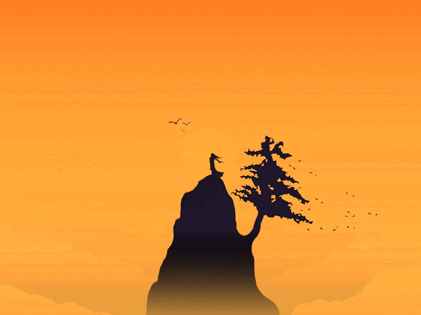 Одна на вершине обои