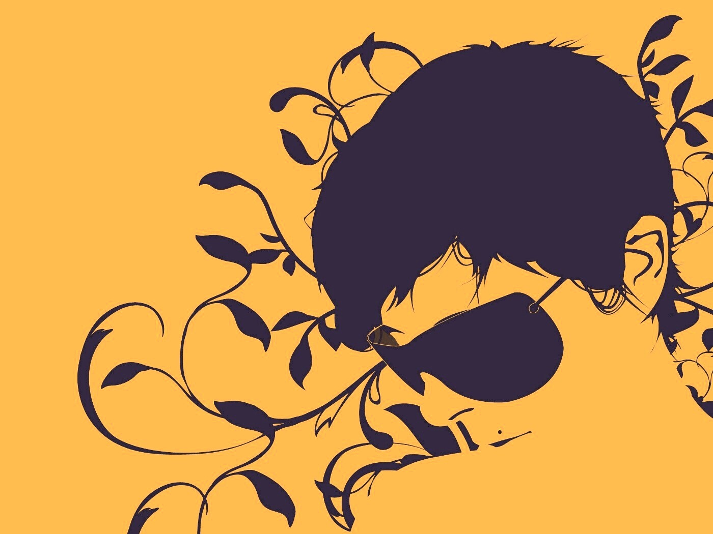 Парень на фоне узора обои