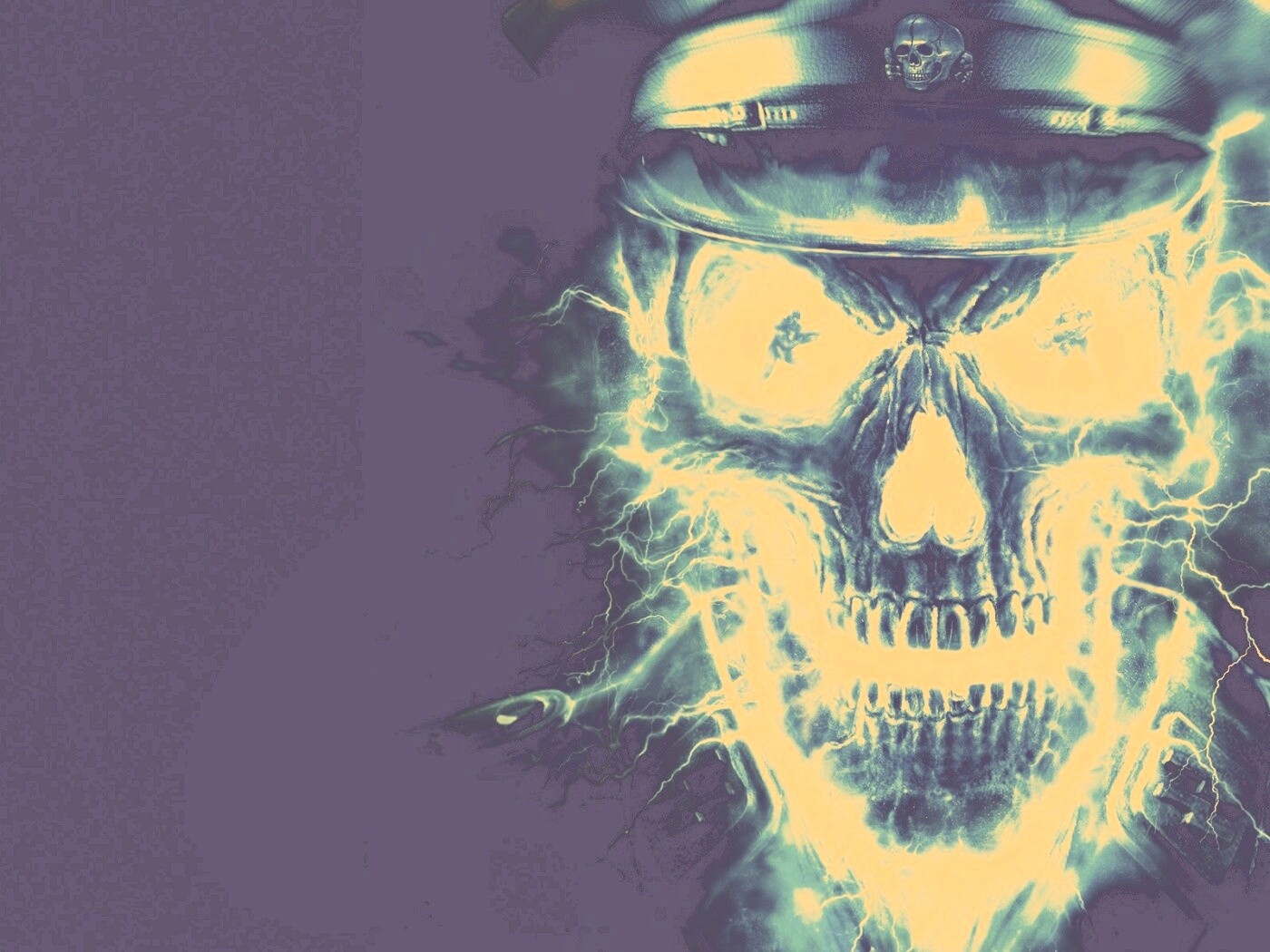 Череп из молний обои