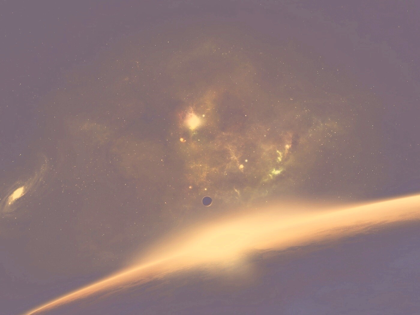 Восход в космосе обои