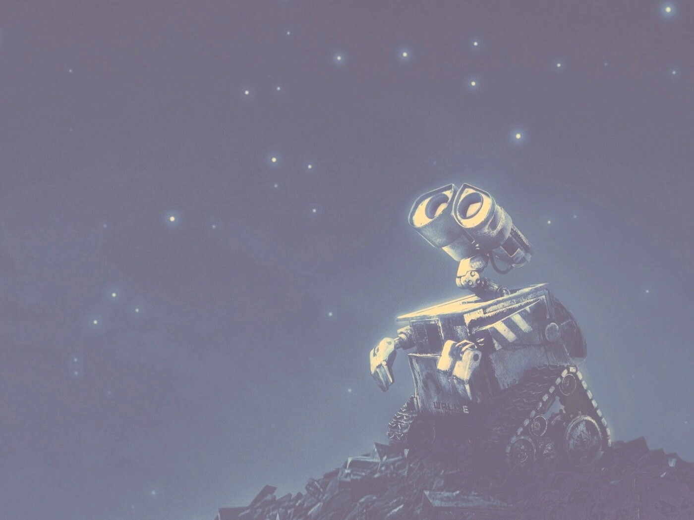 Валли смотрит на звезды обои