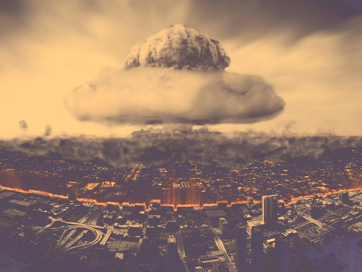Ядерный взрыв в городе обои