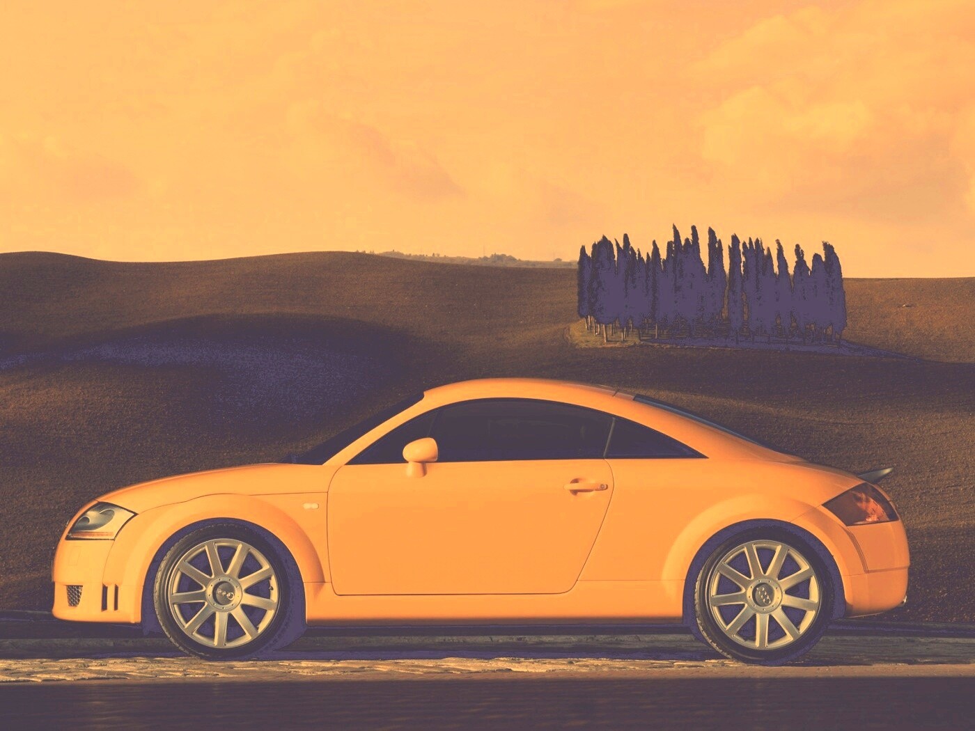 Оранжевый Ауди ТТ обои