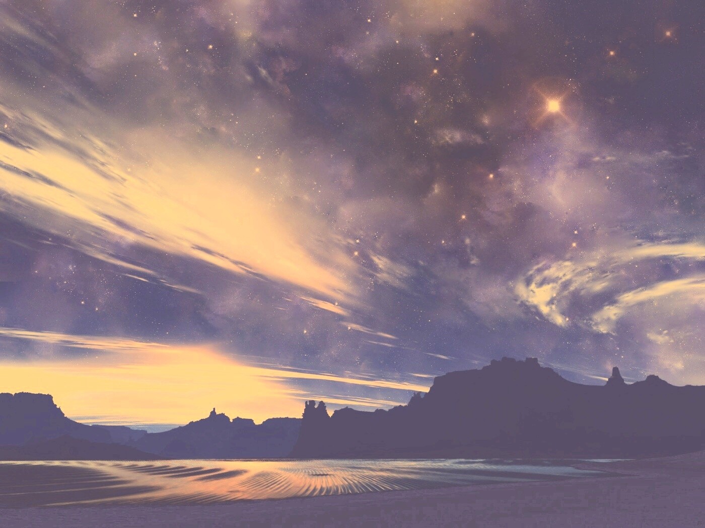 Ночное звездное небо обои