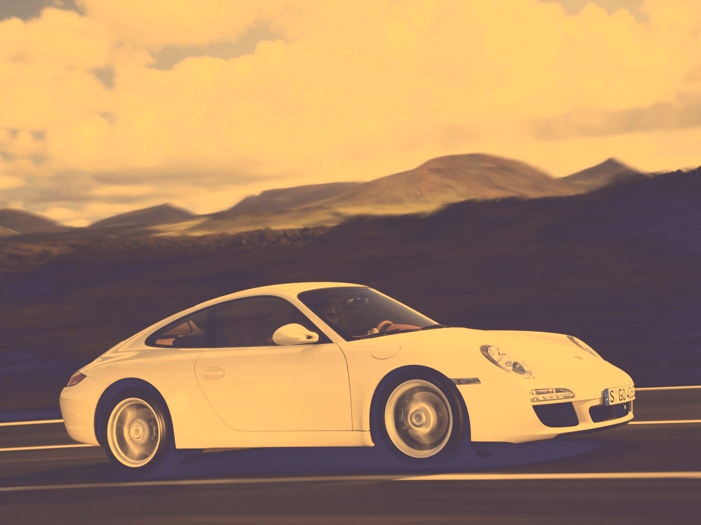 Белый порш обои