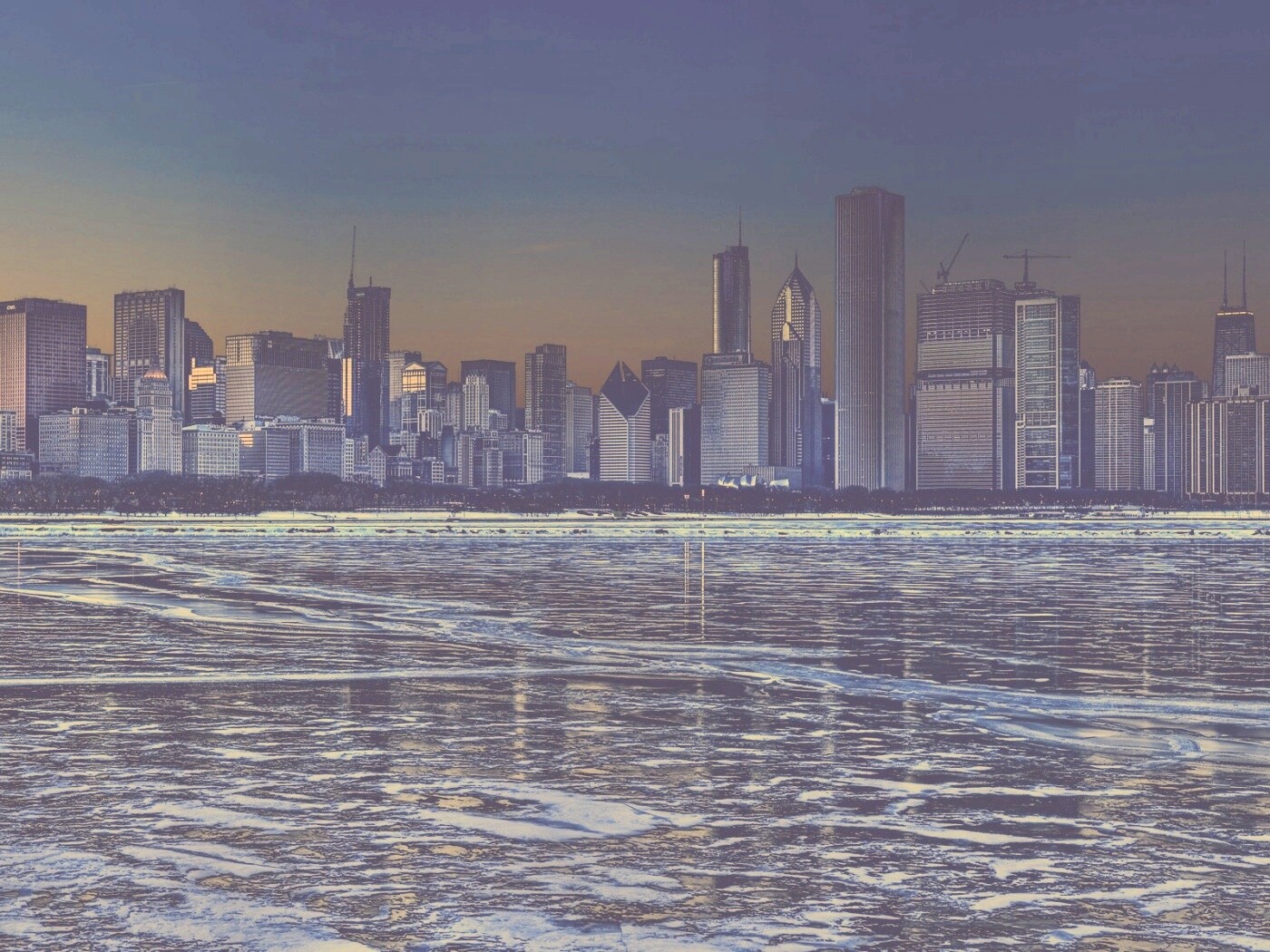 Зима в мегаполисе обои