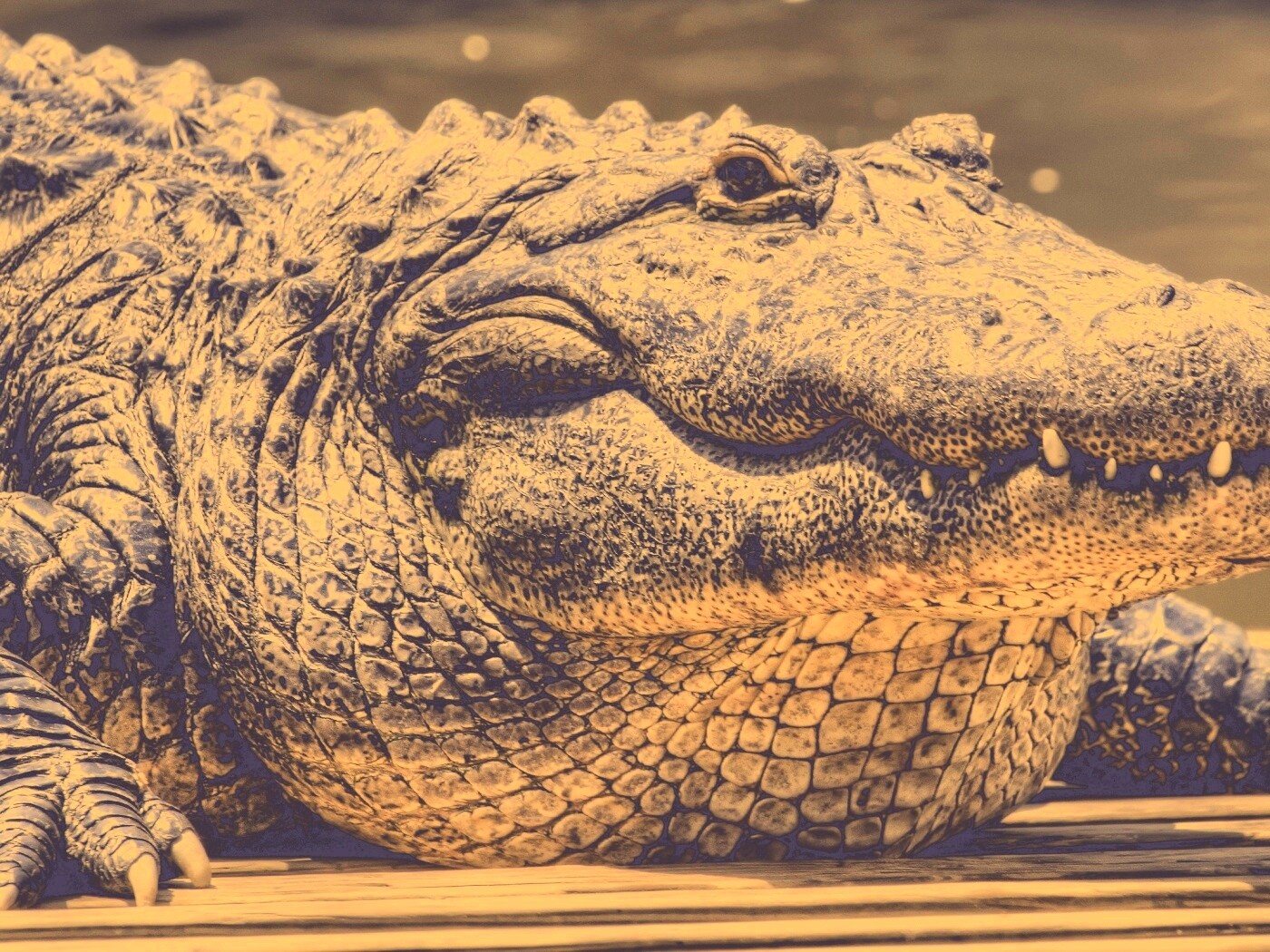 Синий крокодил обои