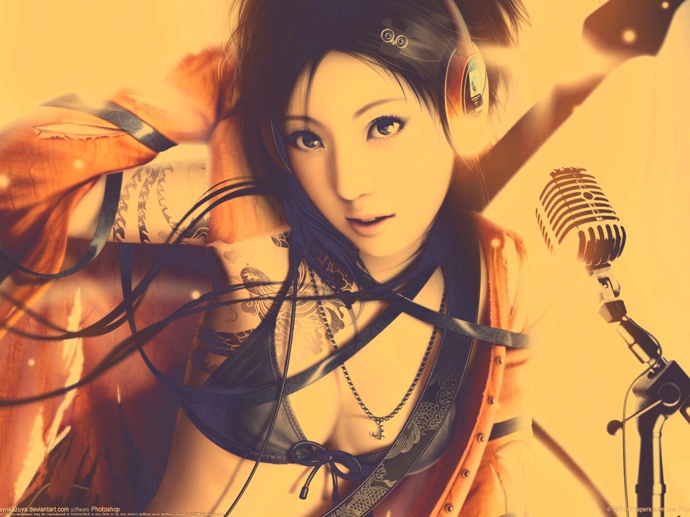 Поющая японка обои