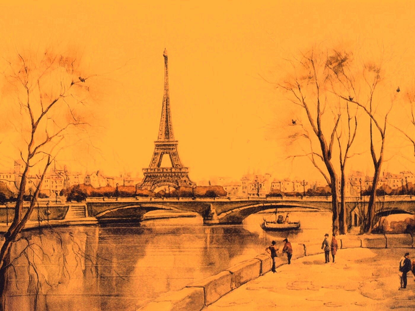 Рисунок Эйфелевой башни обои