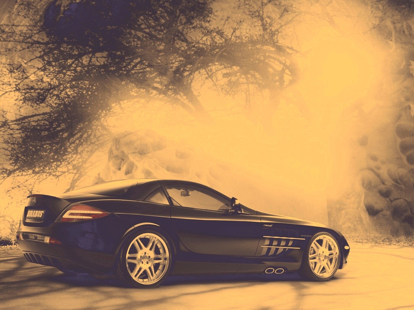 Черный спорткар Мерседес обои